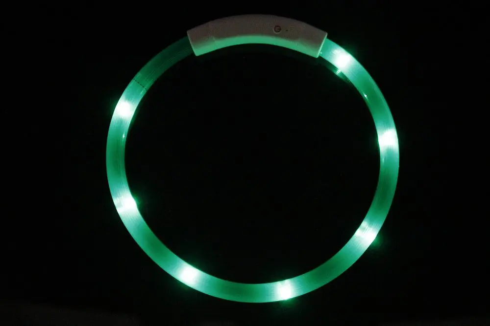 Reedog Easy Light USB dobíjecí svítící obojek pro psy a kočky - zelená | P45807