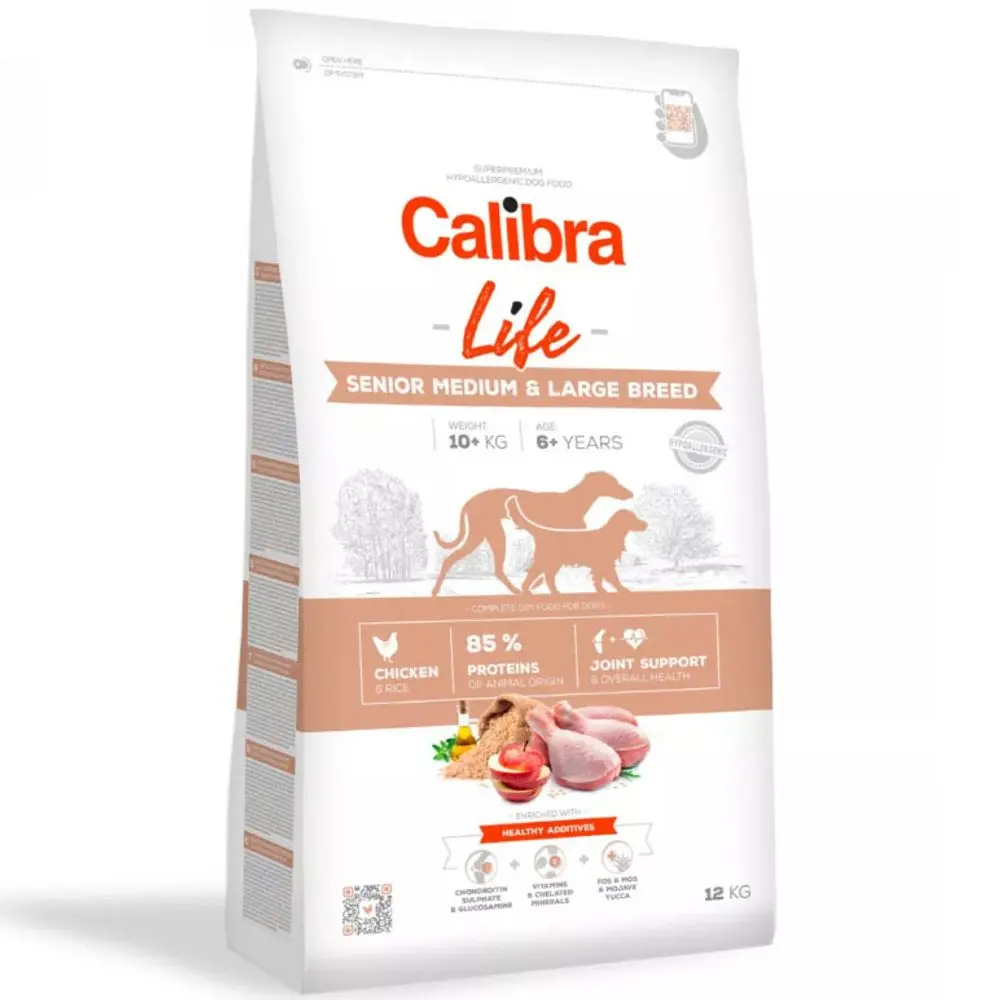 Minimální trvanlivost do 30.5. 2026: Calibra Dog Life Senior M&L Breed Chicken 12 kg | P59333