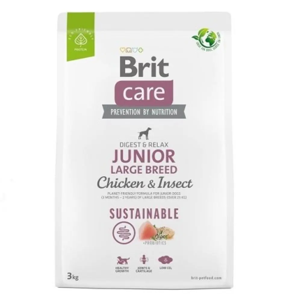 Minimální trvanlivost do 16.5. 2026: Brit Care Dog Sustainable Junior Large Breed Chicken & Insect 3 kg | P59325