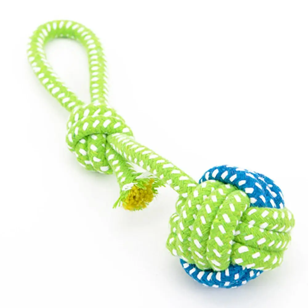 Přetahovadlo Reedog, bavlněné lano s míčem, 22 cm - zelená | P50285