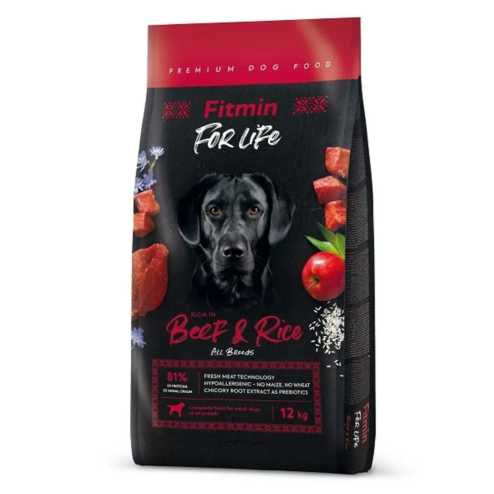 Minimální trvanlivost do 7.9. 2026: Fitmin Dog For Life Beef & Rice 12 kg | P59642