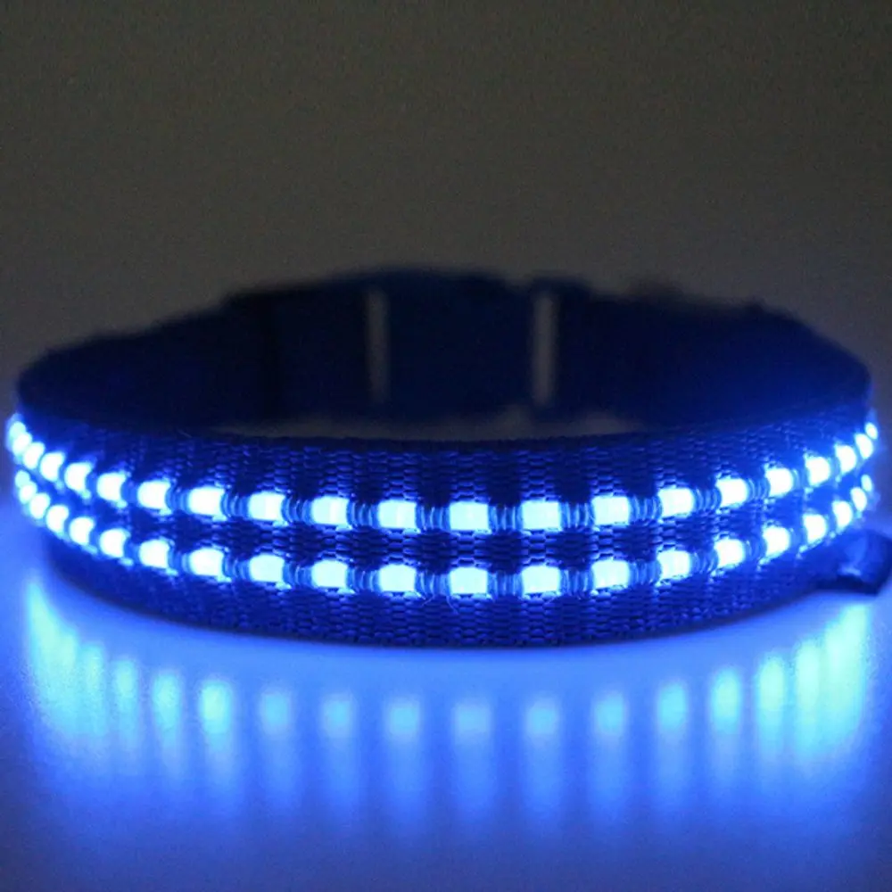 Reedog luminous USB svíticí obojek pro malé, střední a velké psy - Modrá - L | P54166