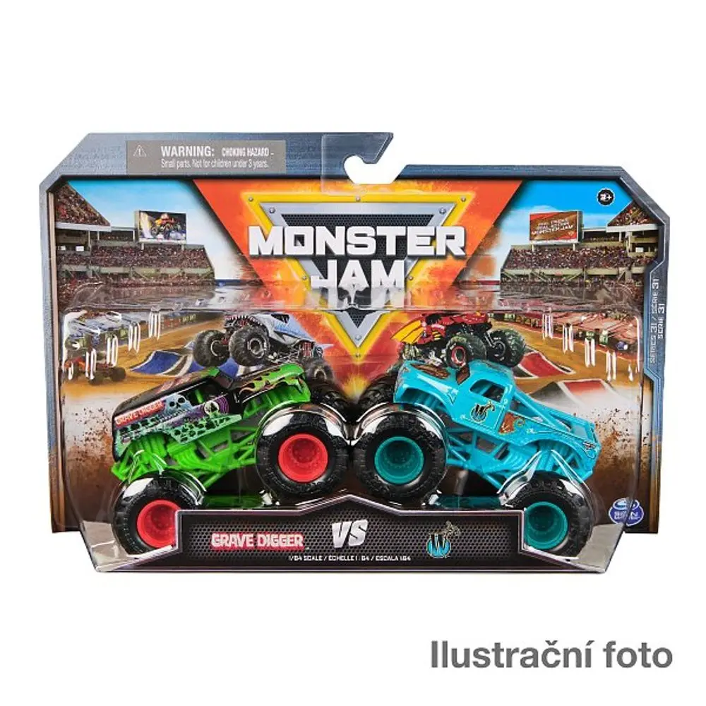 Monster Jam - sběratelský kovový model auta Monster Truck, set 2 modelů, assort, 1:64