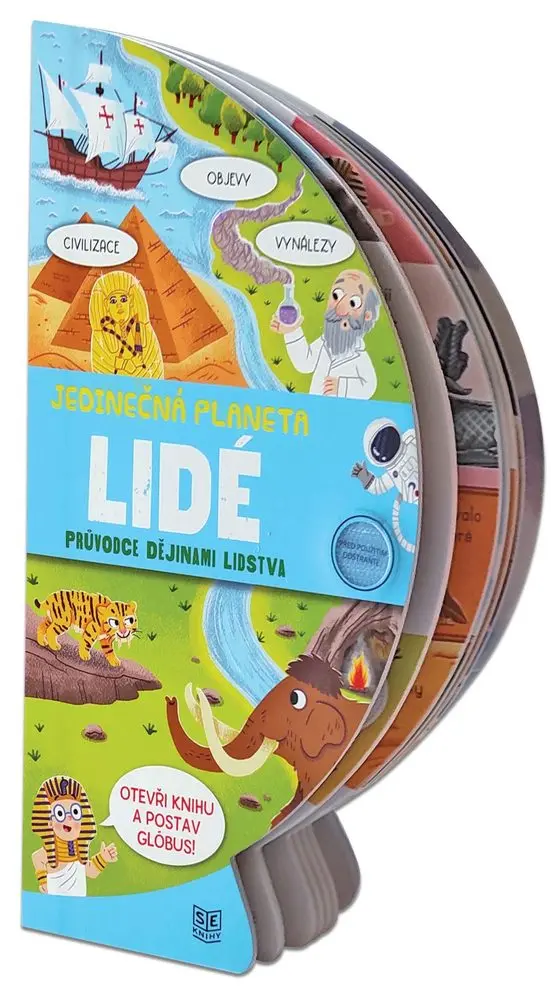 Jedinečná planeta - Lidé / Rozkládací kniha s pevnými listy ve tvaru globusu