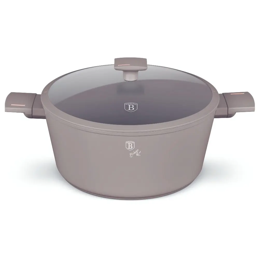 BERLINGERHAUS Kastrol s titanovým povrchem a poklicí 24 cm Taupe Collection BH-8101