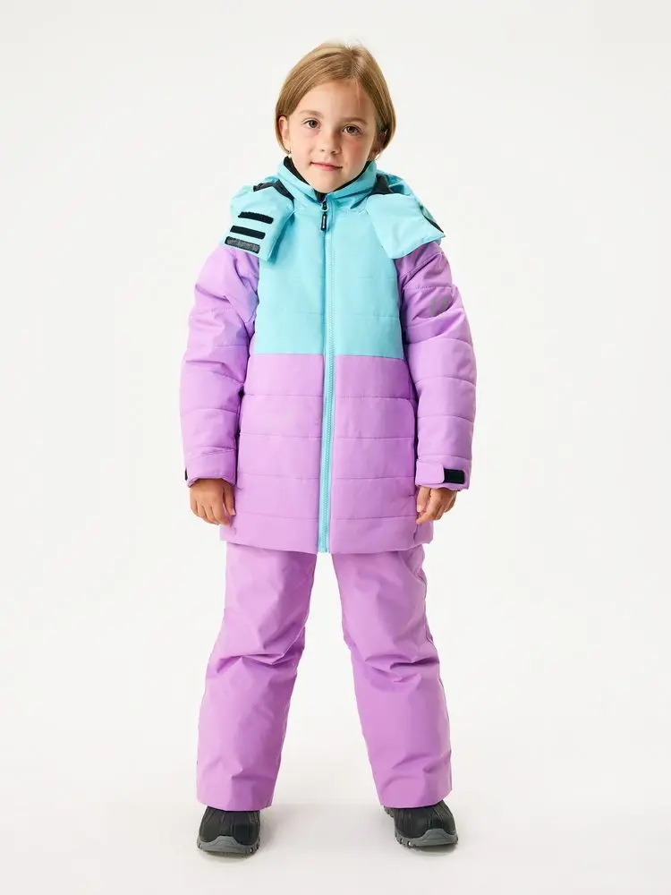 Unuo Dětské zimní rostoucí oteplovačky Ski, Lila - 98/104 - 2-4 roky