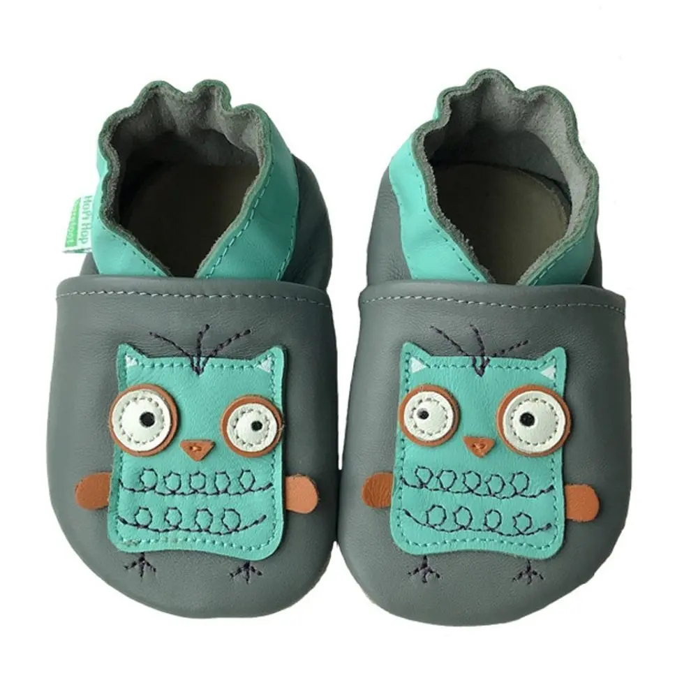 Hopi Hop BAREFOOT kožené capáčky SOVÍK ŠEDÉ - M