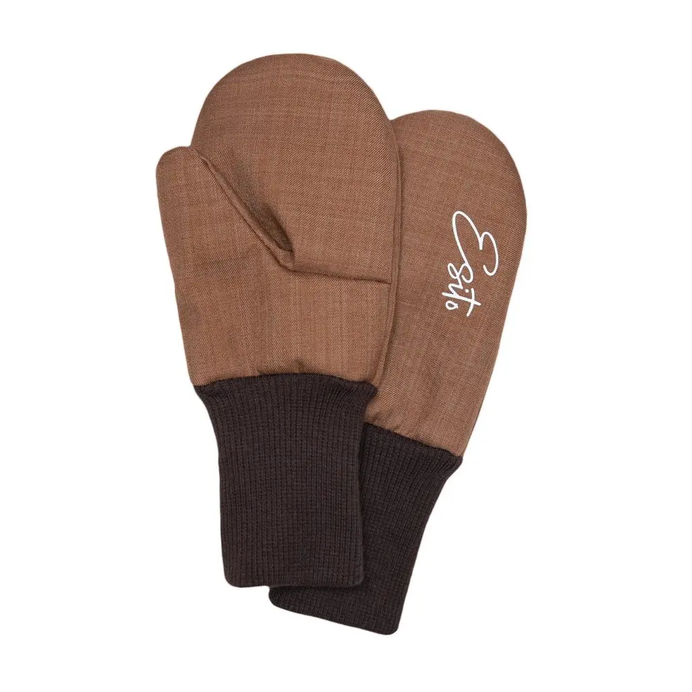 ESITO Zimní palcové rukavice softshell s beránkem Brown - hnědá / 3 - 5 let - 3 - 5 let hnědá