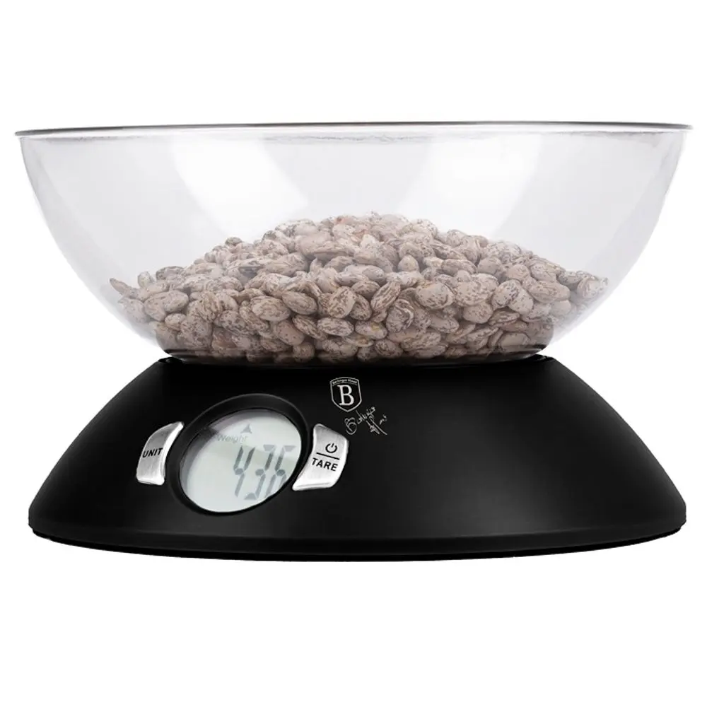 BERLINGERHAUS Váha kuchyňská digitální 5 kg s miskou Matte Black Collection BH-9618
