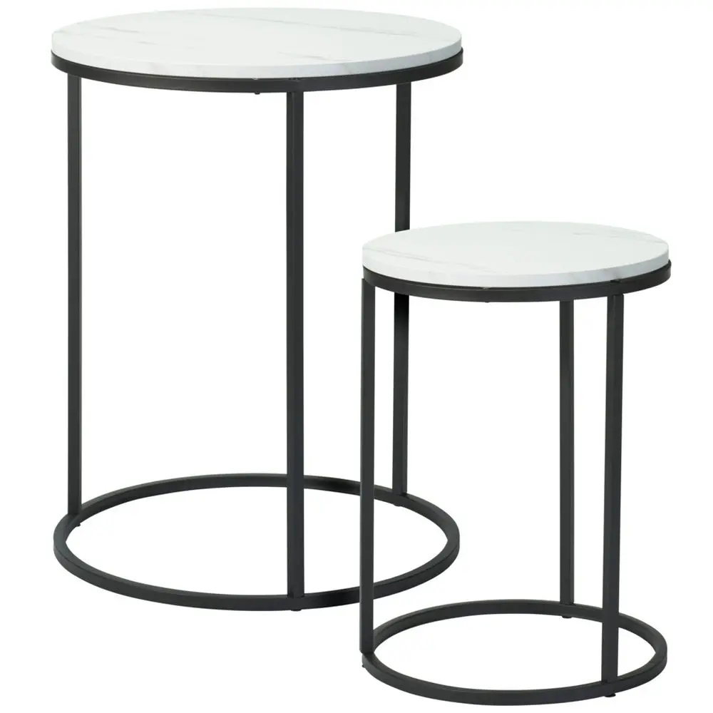 H & S COLLECTION Stolek odkládací kov/MDF bílá/černá KO-MB9000060