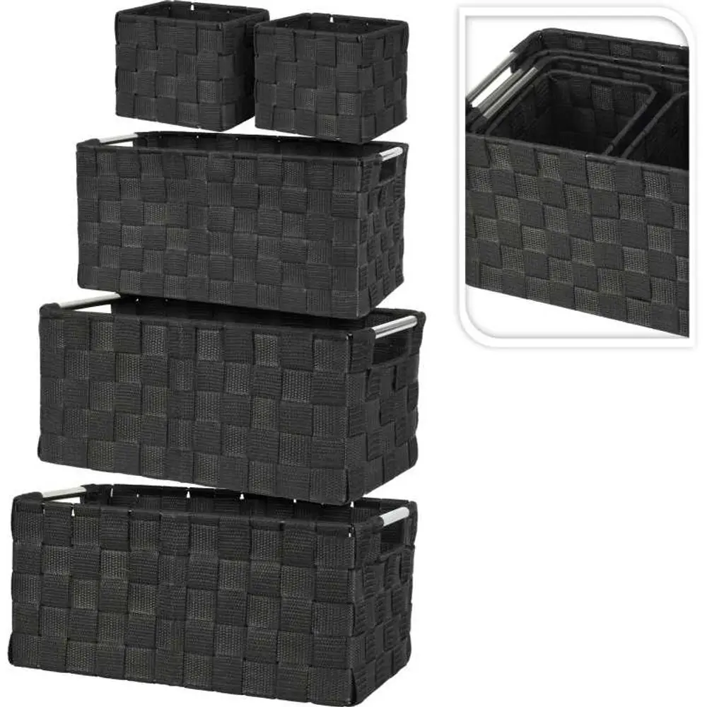 Home Styling Collection Sada úložných košů, papír černá MA1000630