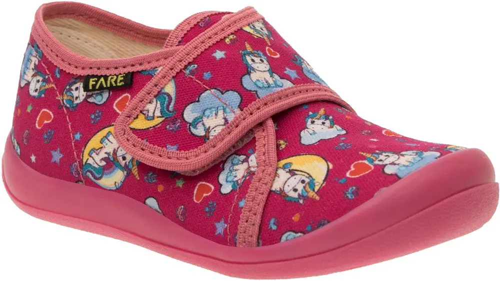 Fare Dívčí papuče na suchý zip - Jednorožec - 30