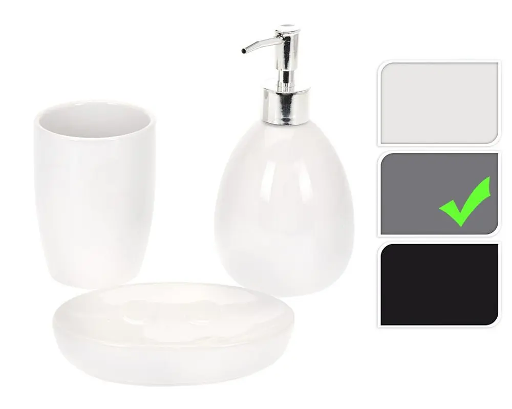 EXCELLENT HOUSEWARE Sada do koupelny DOLOMITE 3 ks šedá KO-795600090seda