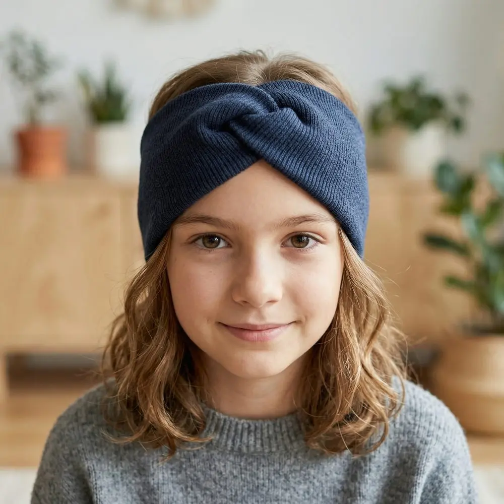 MY MIMI Dívčí čelenka s křížením - Jeans