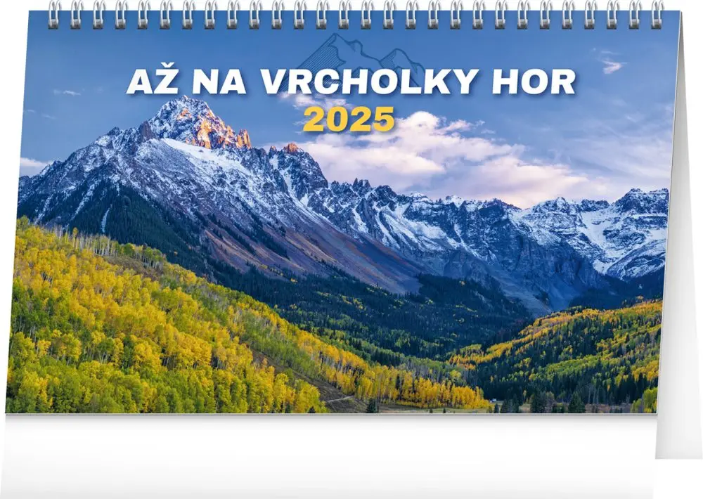 Baagl NOTIQUE Stolní kalendář Až na vrcholky hor 2025, 23,1 x 14,5 cm