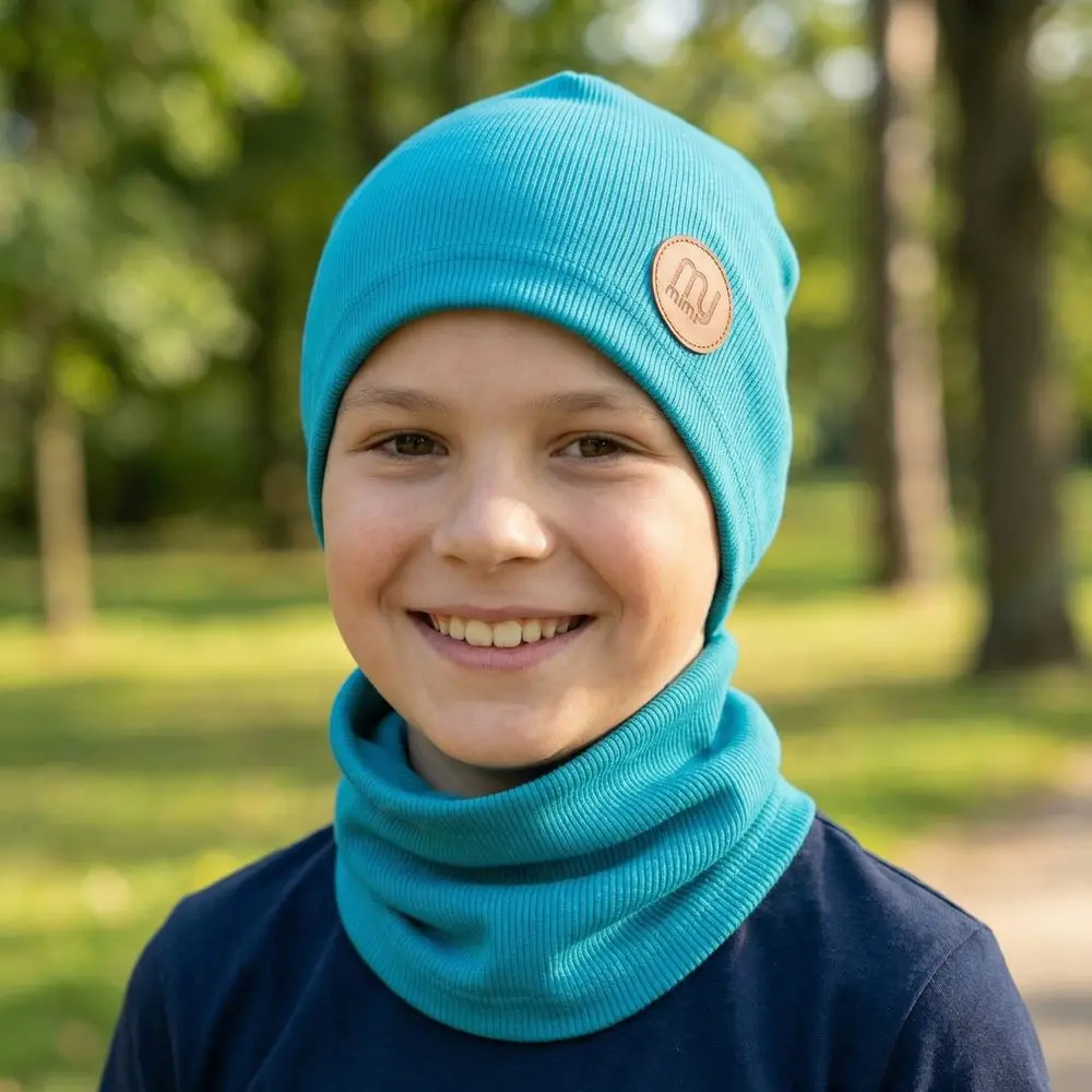 MY MIMI Dívčí čelenka s křížením - Tyrkysová
