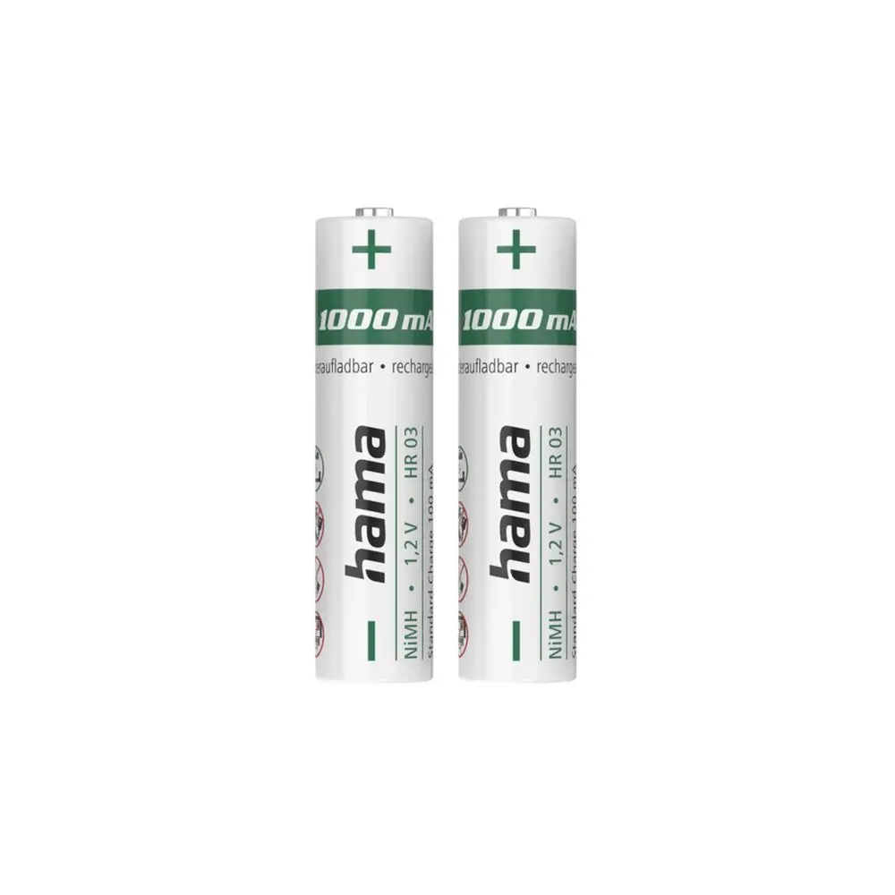 Hama NiMH akumulátor AAA Micro 1000 mAh, Ready for Use, 2 ks