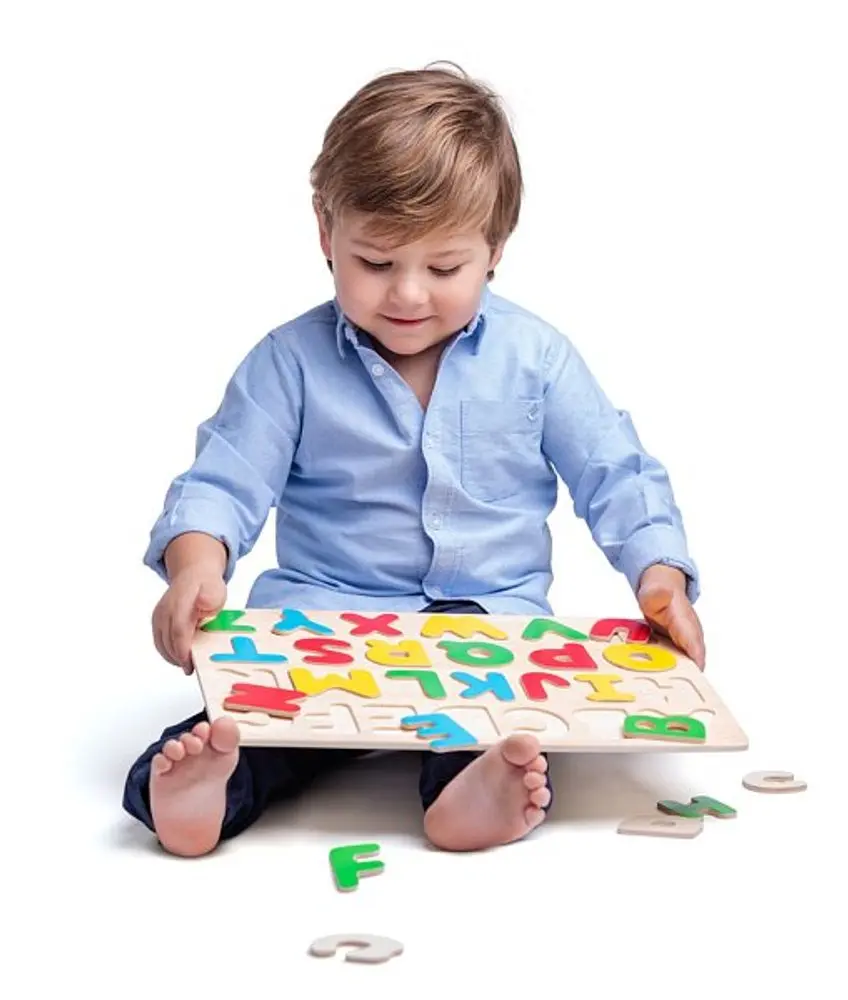 Puzzle výukové - Abeceda na desce, větší (Woody)