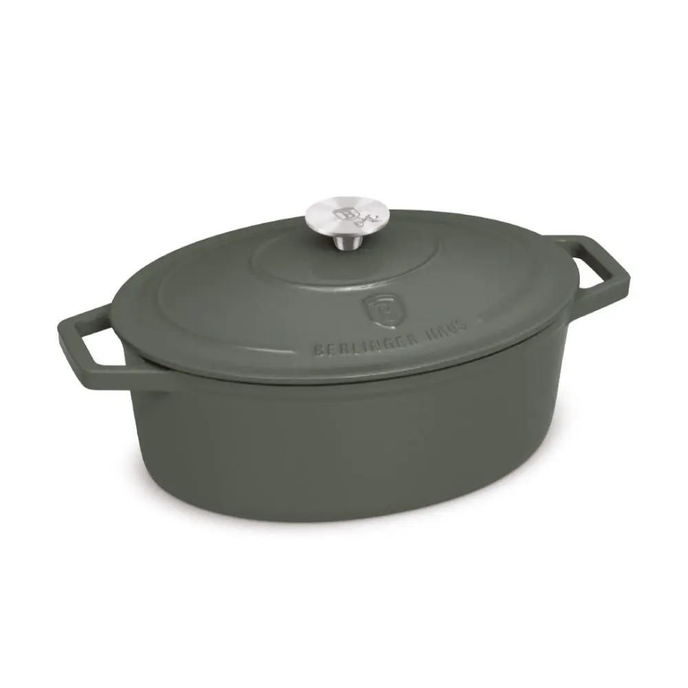 BERLINGERHAUS Pekáč litinový s poklicí 32 cm Matte Green Collection BH-8968