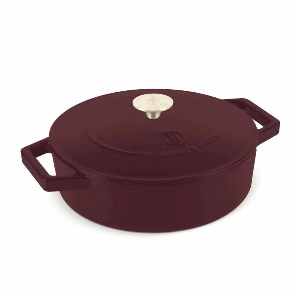 BERLINGERHAUS Pánev hluboká se smaltovaným povrchem a poklicí 26 cm litinová Leonardo Collection BH-6263