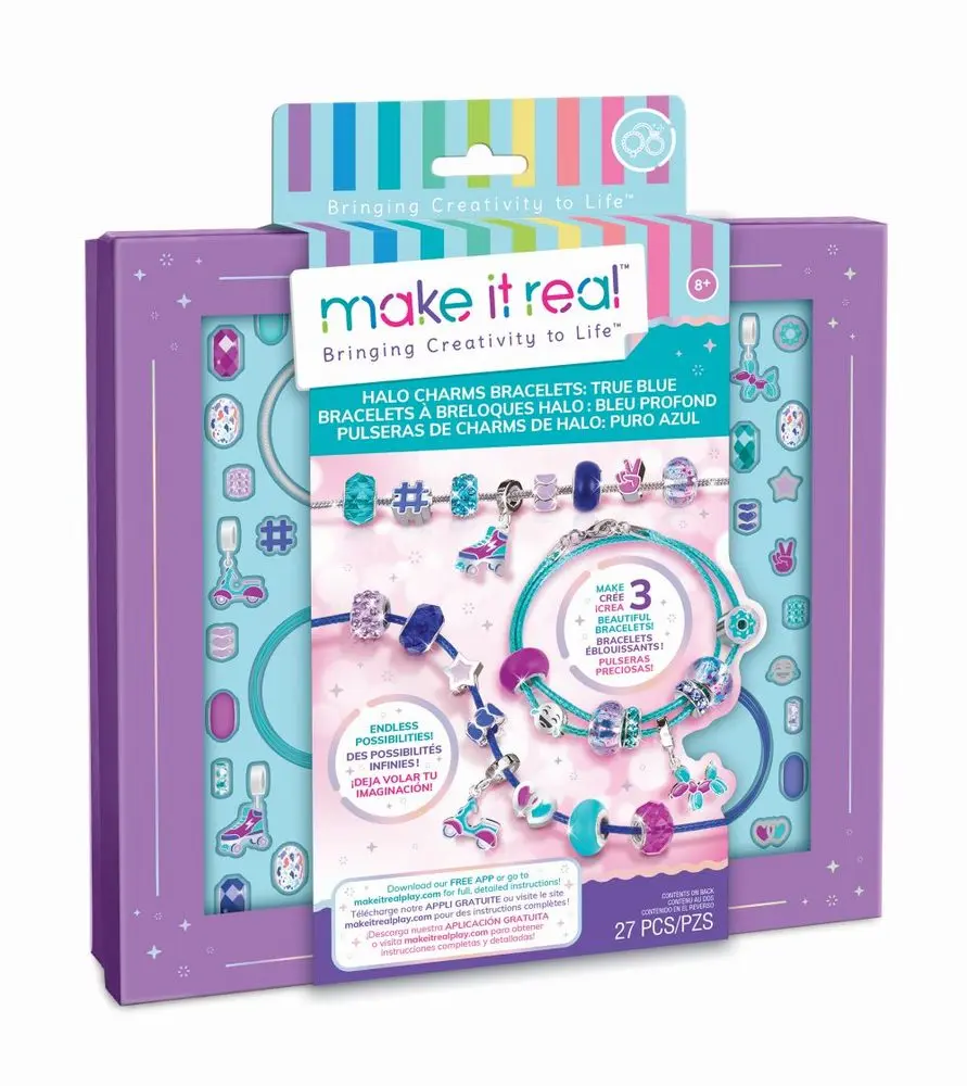 Make it Real Sada pro výrobu náramků, modrá