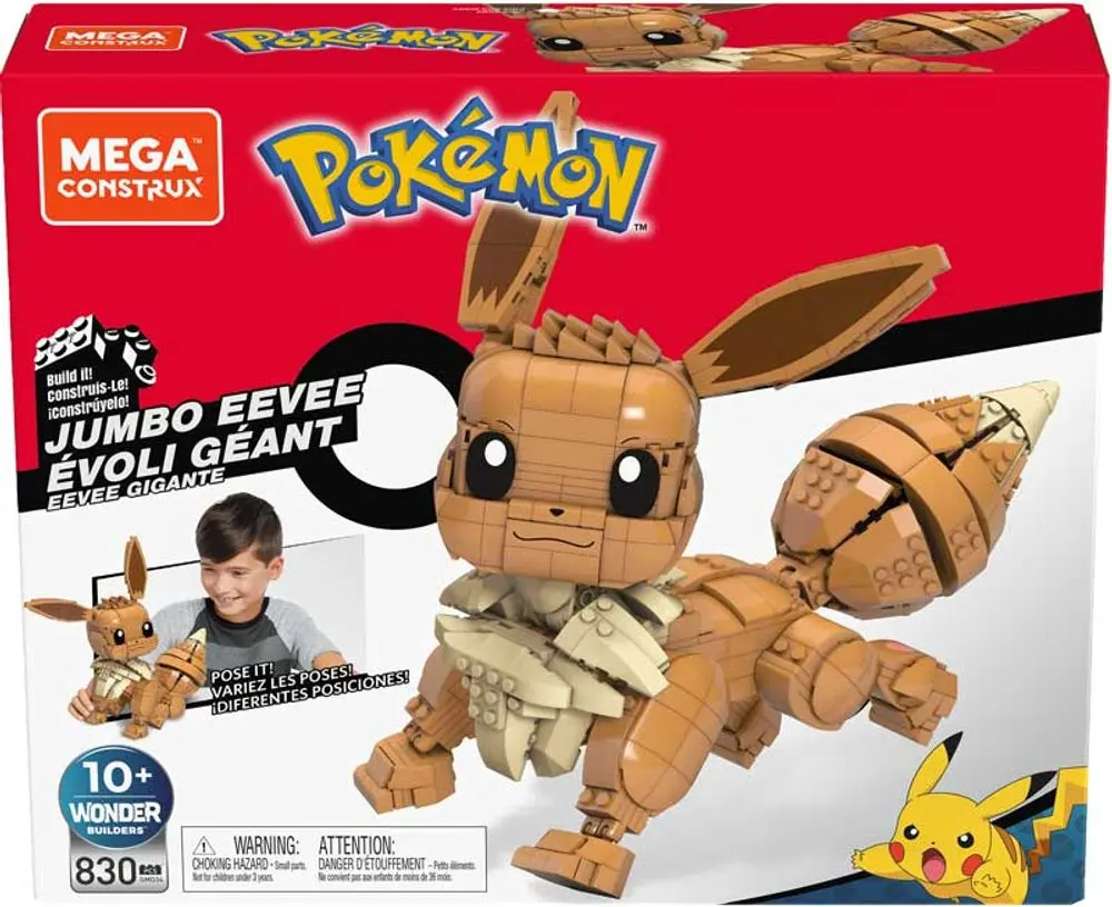 Mattel pokémon mega construx jumbo eevee 29 cm
