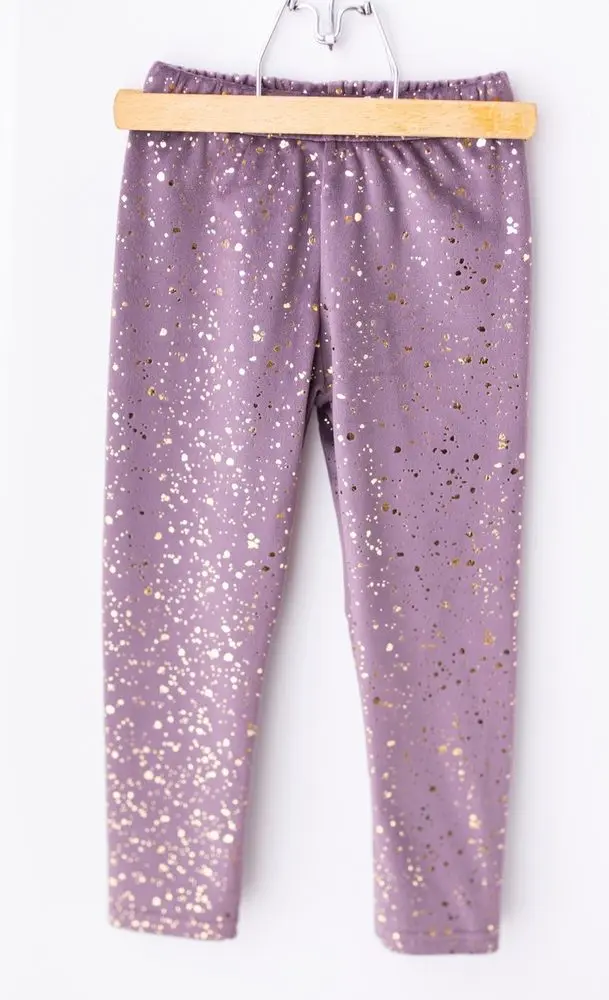 Premium sametové Lily Grey legíny PURPLE - 104