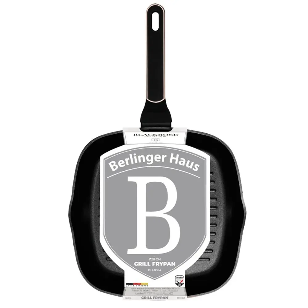BERLINGERHAUS Grilovací pánev s titanovým povrchem 28 cm Black Rose Collection BH-8354