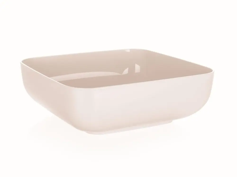 miska 3,0l, 23x23x 7,8cm,AMIENS, čtv.,krém.plast