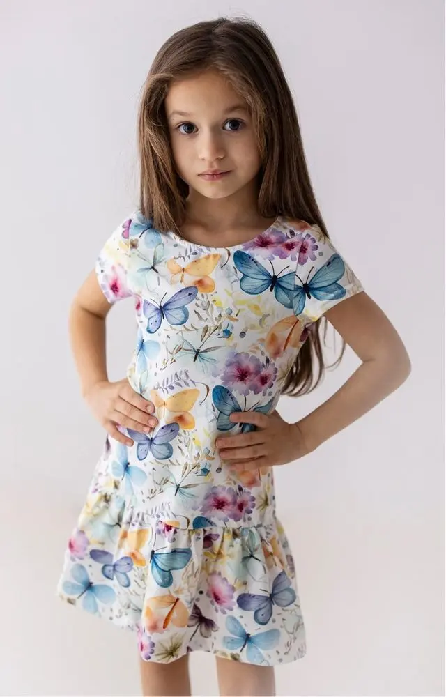 Dívčí šaty Lily Grey motýlci - 104