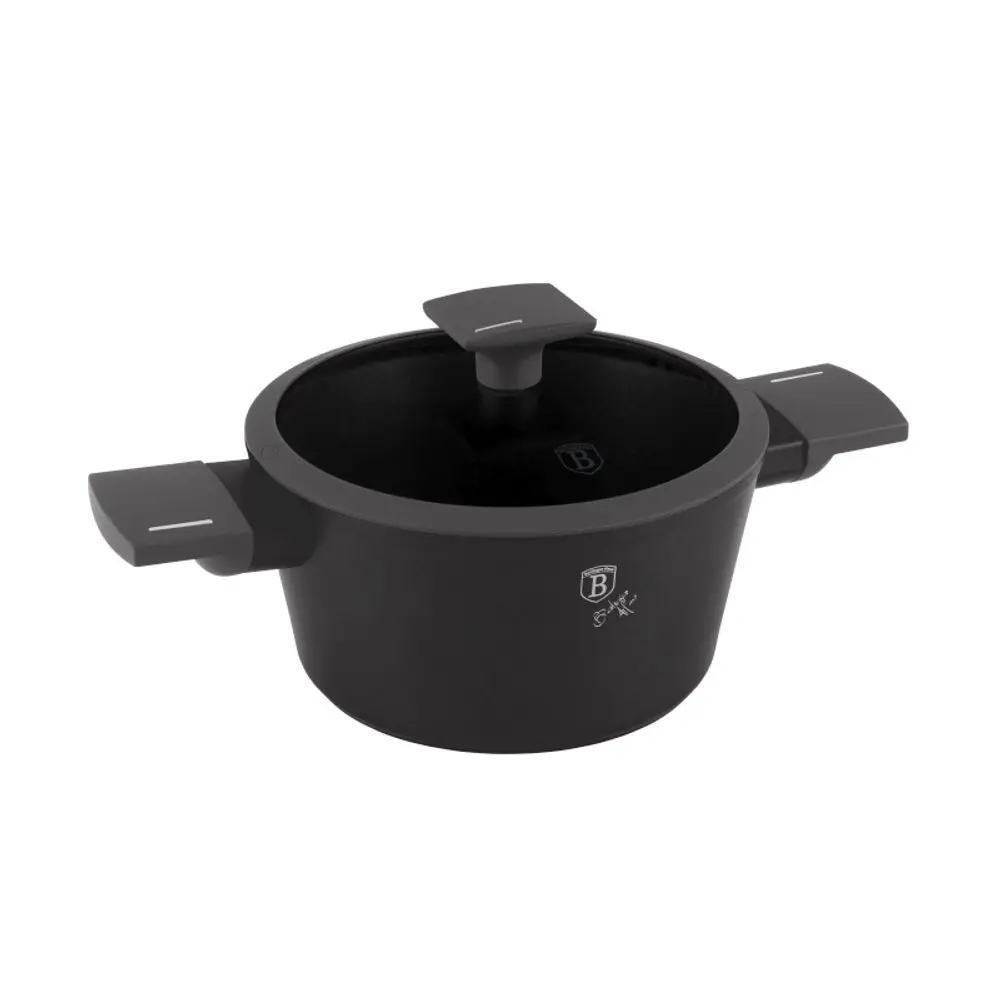 BERLINGERHAUS Kastrol s titanovým povrchem a poklicí 20 cm Antracit Collection BH-8130