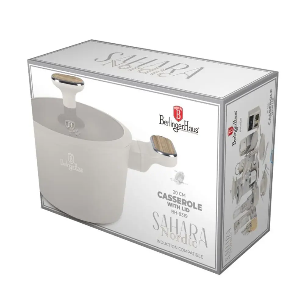 BERLINGERHAUS Kastrol s titanovým povrchem a poklicí 20 cm Sahara Nordic Collection BH-8319