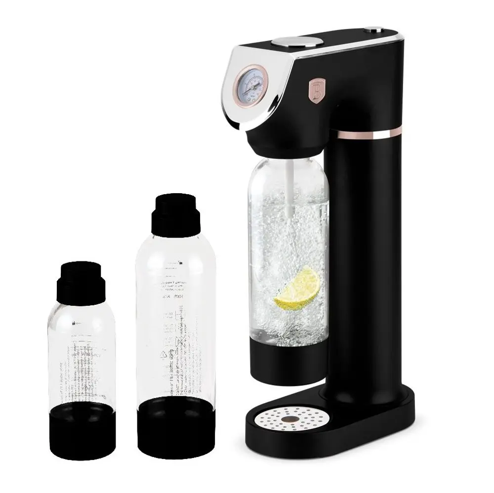 Výrobník sody Berlingerhaus Sodabar + 2 lahve Black Rose Collection