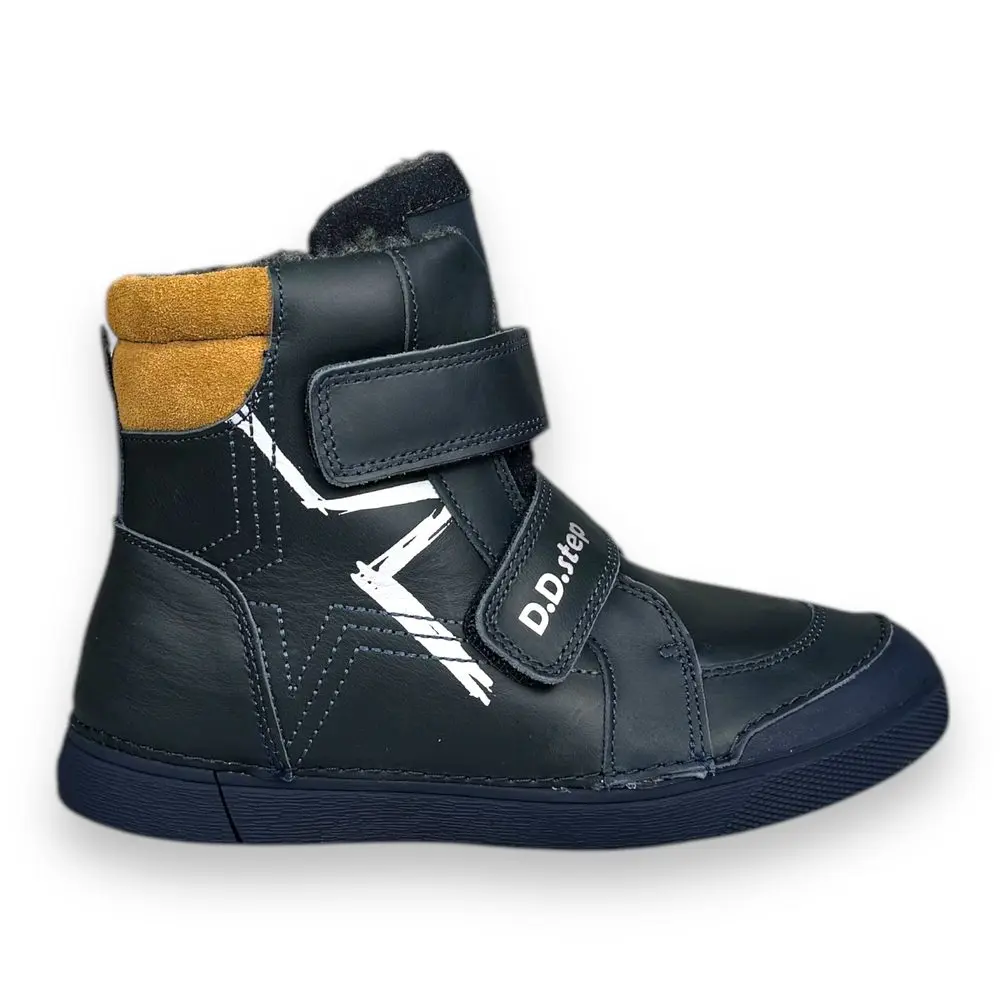 DDstep dětské zimní barefoot boty - Tmavě modré