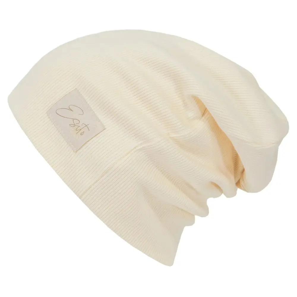 ESITO Žebrovaná čepice spadená Color Cream - smetanová - 40 smetanová
