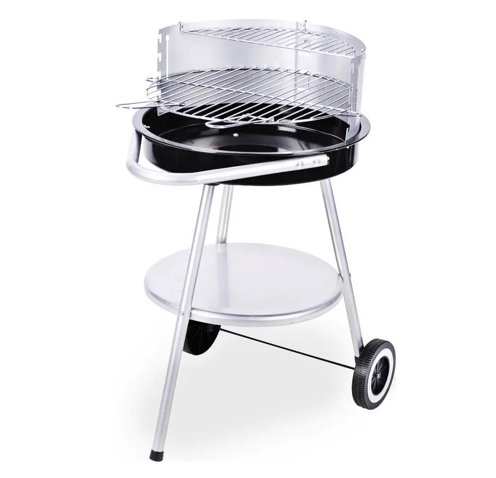 BBQ Zahradní gril na dřevěné uhlí chrom 47 x 75 cm KO-C83000450