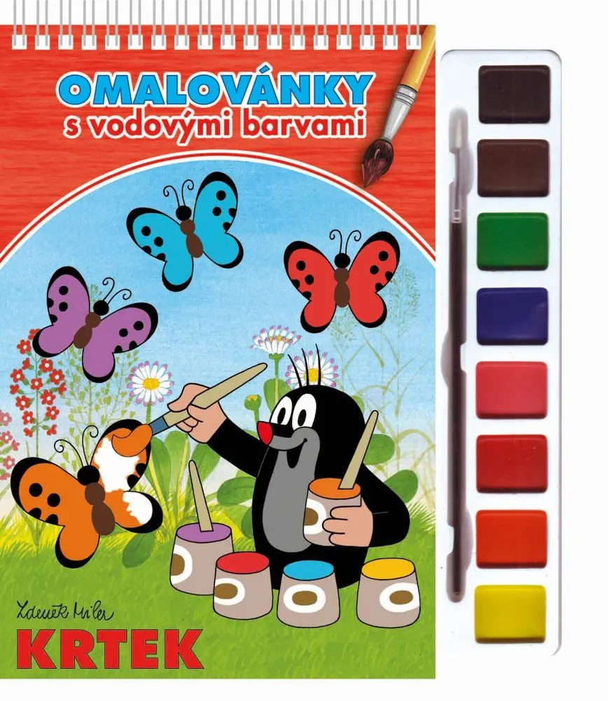 Omalovánky s barvami a štětcem - Krtek 1