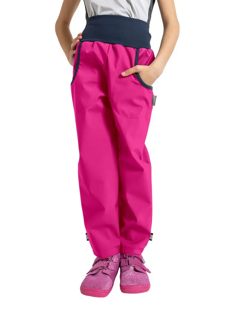 unuo softshellové kalhoty s fleecem Fuchsiové + reflexní obrázek Evžen (Softshell kids trousers) - 116/122 - 6-8 let