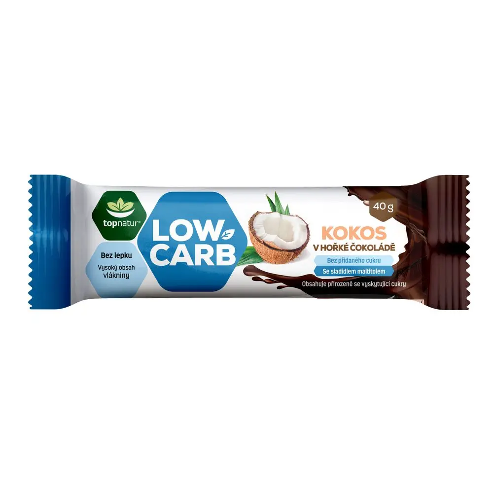 Topnatur LOW CARB proteinová tyčinka - Kokos v čokoládě 40g