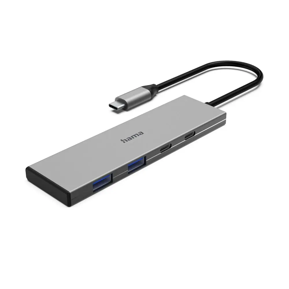 Hama USB-C hub, 4 porty, USB 3.2 10 Gb/s, PD 100 W, hliníkový
