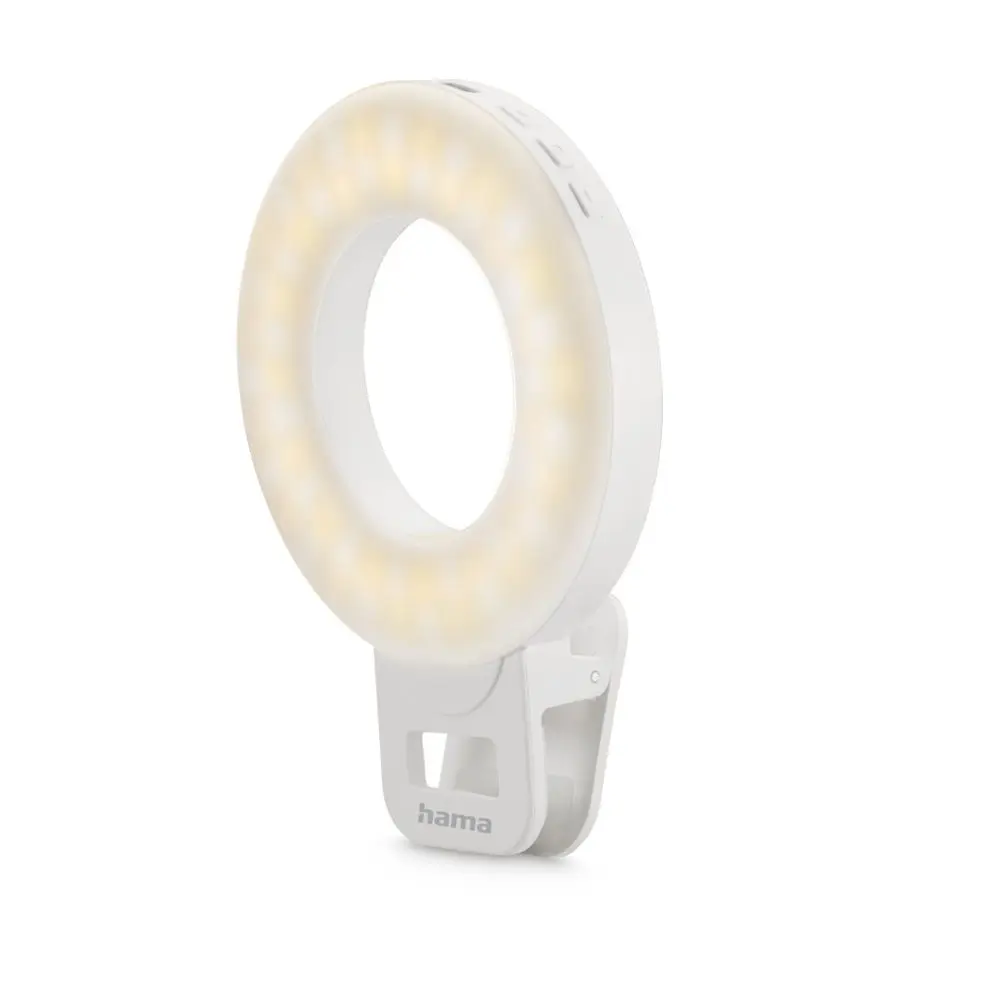 Hama LED kruhové světlo ToGo se svorkou na telefon, 60 LED, průměr 9,6 cm, nabíjecí