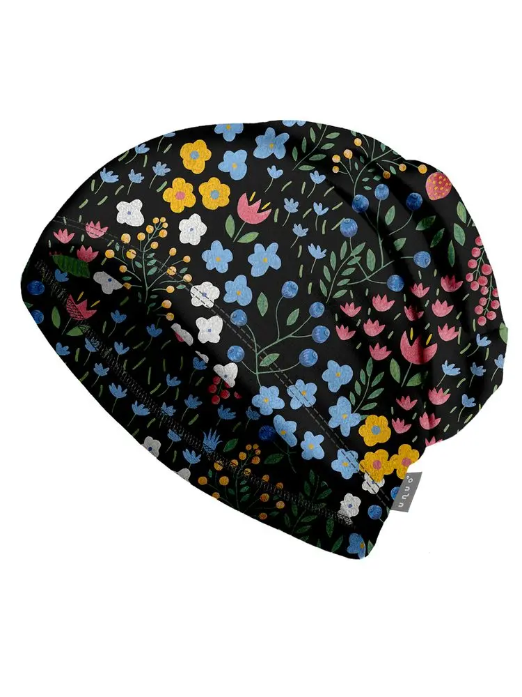 Unuo, Dětská čepice fleecová Homeless, Černá, Zahrada - S (45-48 cm) - 1-3 roky