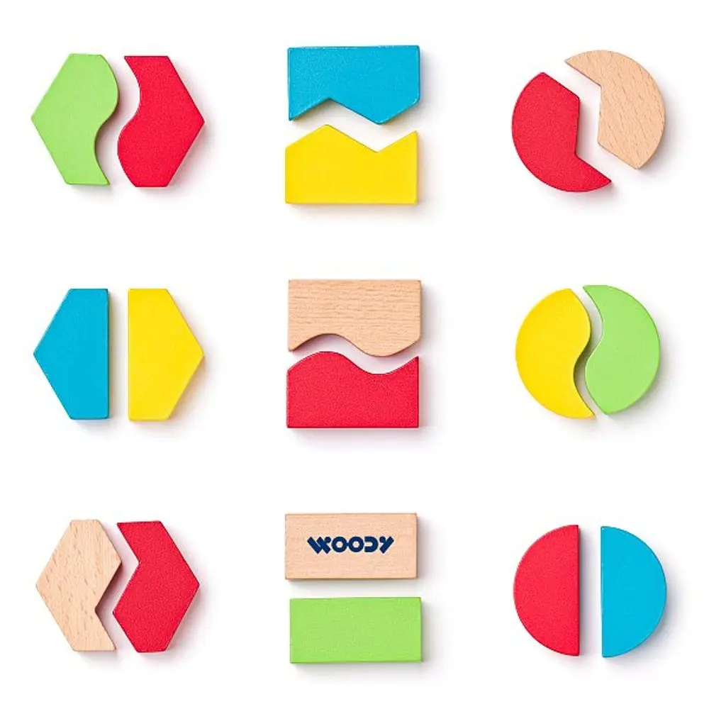 WOODY Destička s geometrickými tvary