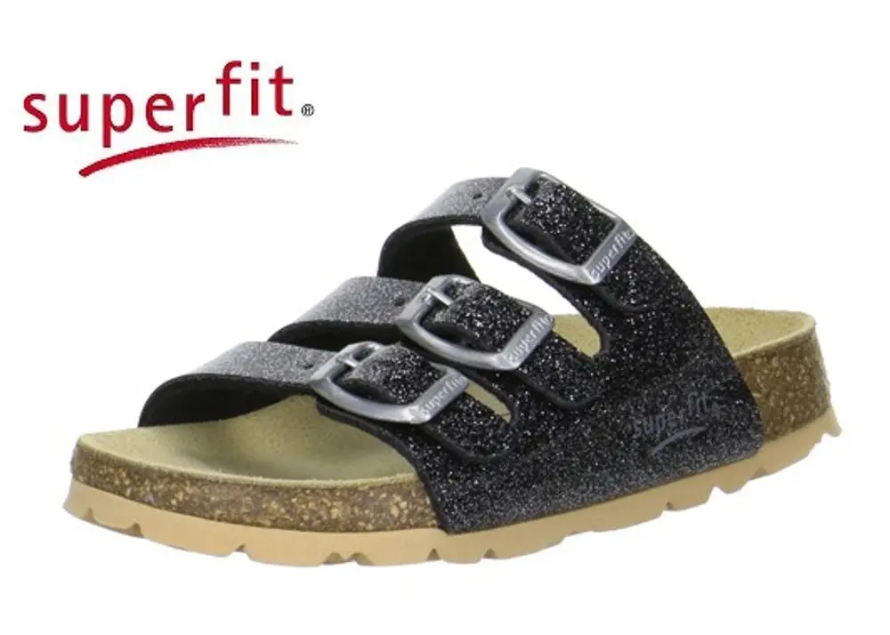 Domácí obuv Superfit 1-00113-01 Fussbettpantoff SCHWARZ KOMBI -
