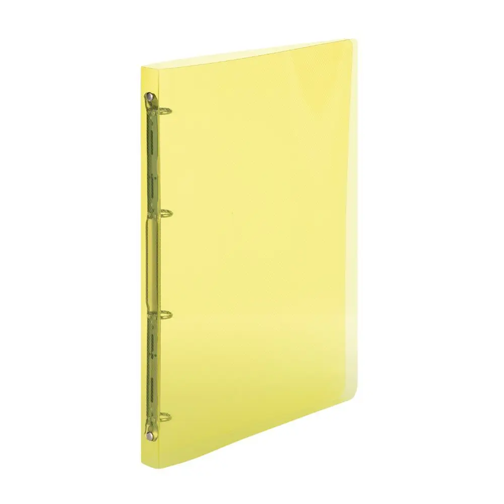 Pořadač 4kroužek A5 2,5 cm průhledný PP - žlutý