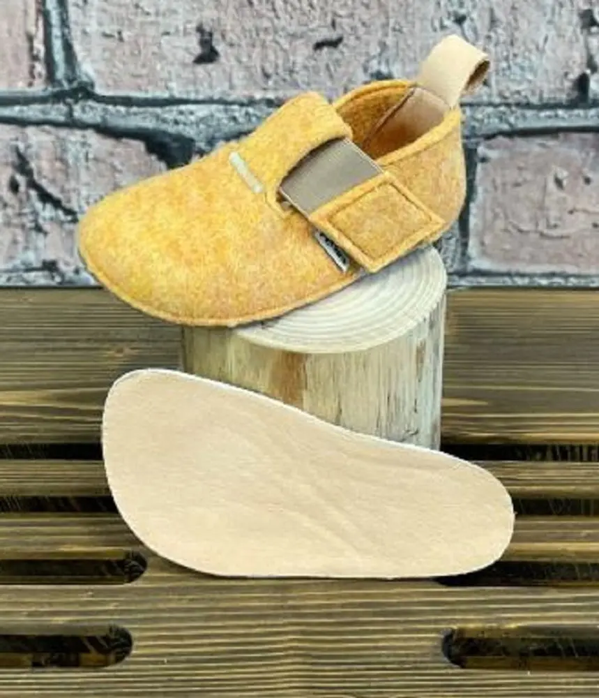 Pegres filcové přezůvky barefoot BF05U - mustard - 21