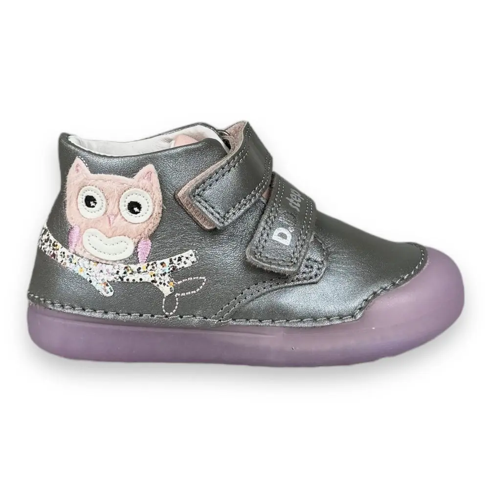 DDstep Dětské celoroční kožené boty - Sova -