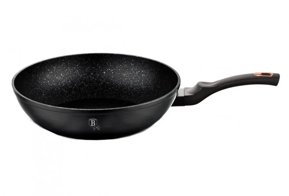BERLINGERHAUS Pánev WOK s mramorovým povrchem 28 cm Black Rose Collection BH-1638