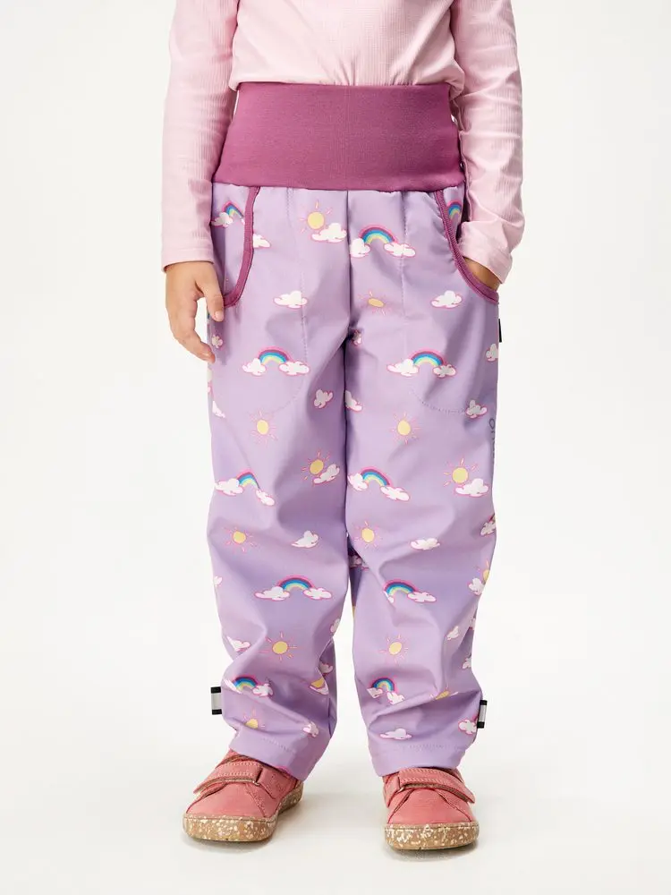 Dětské softshellové kalhoty s fleecem Basic, Duha - 116/122 - 6-8 let
