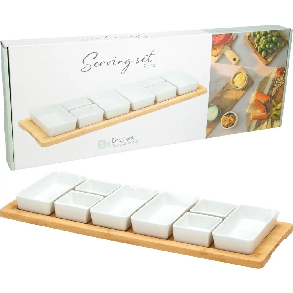EXCELLENT HOUSEWARE Servírovací sada porcelánová 9 ks bílá KO-210001500